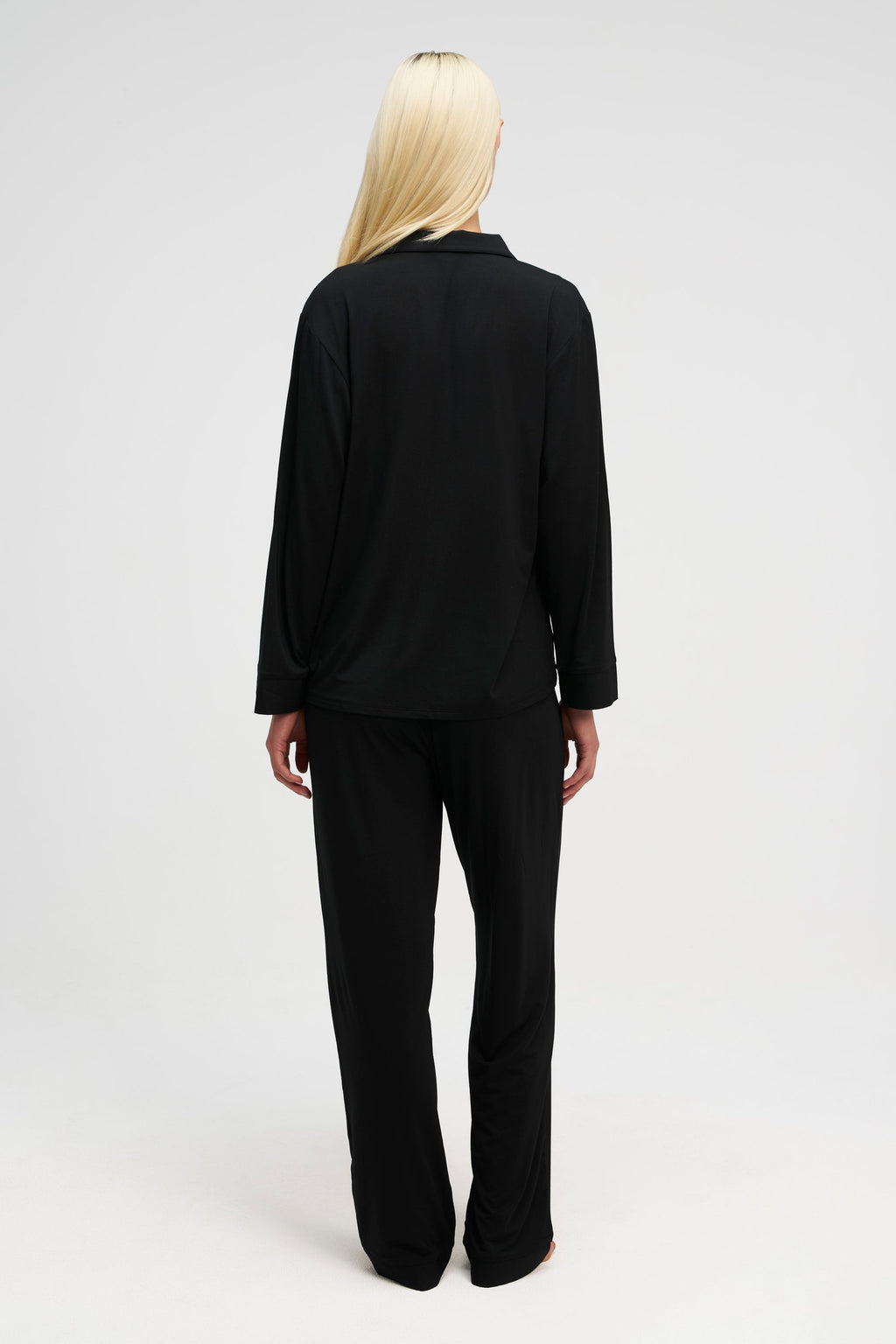 Long Tencel PJ Set Olive Charcoal