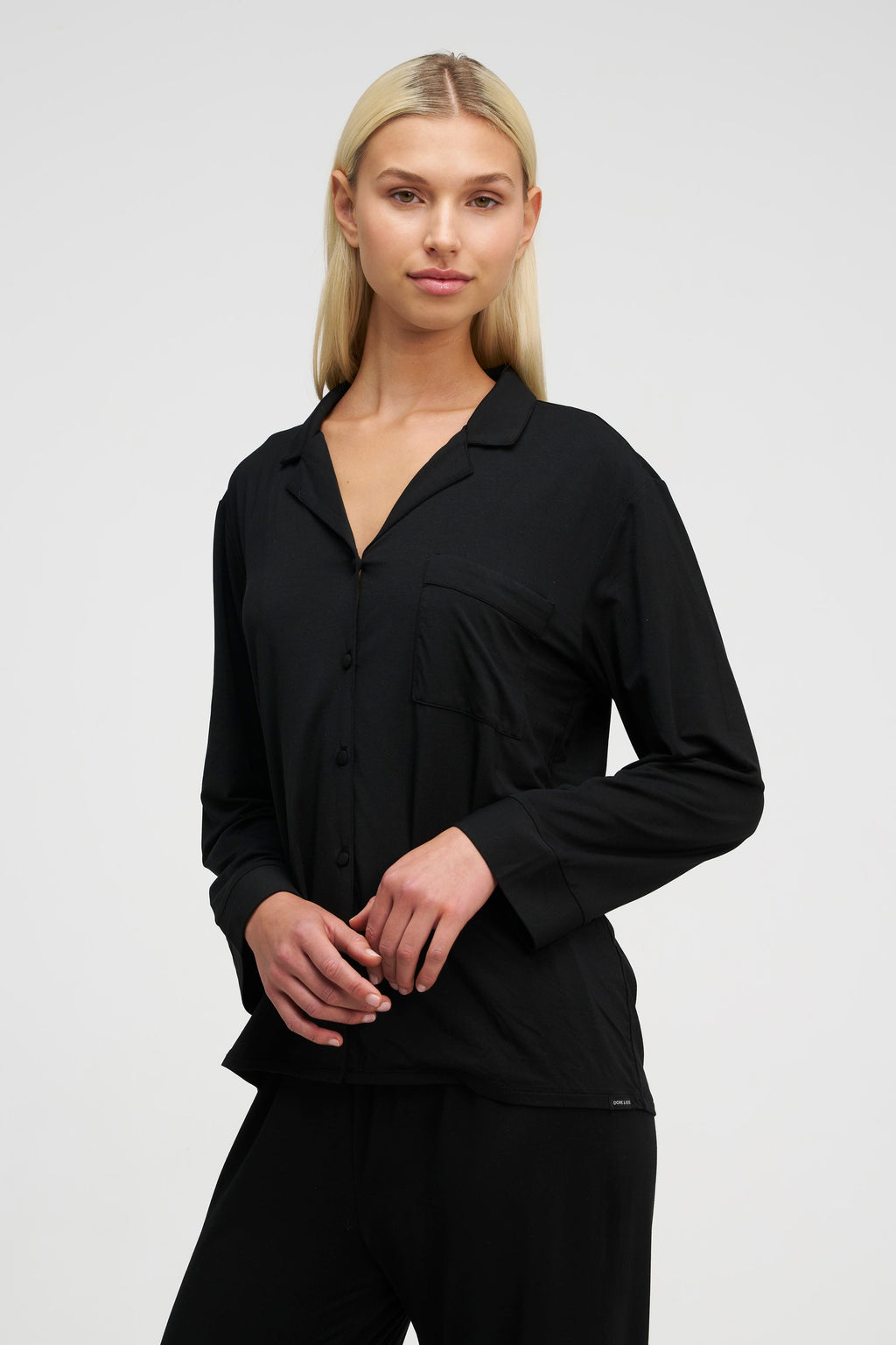 Long Tencel PJ Set Olive Charcoal
